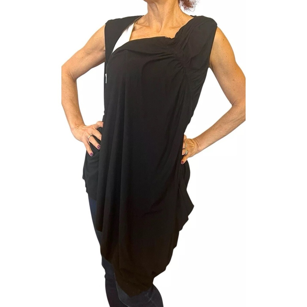 RICK‎ OWENS LILIES BLACK SLEEVELESS JACKET VEST 8 NWT GOTHCORE LAGENLOOK
